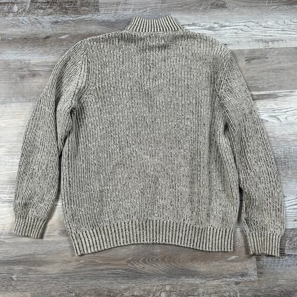 G.H. Bass & Co. Marled Quarter Zip Sweater XL Beige Brown Knit Pullover - Picture 4 of 6